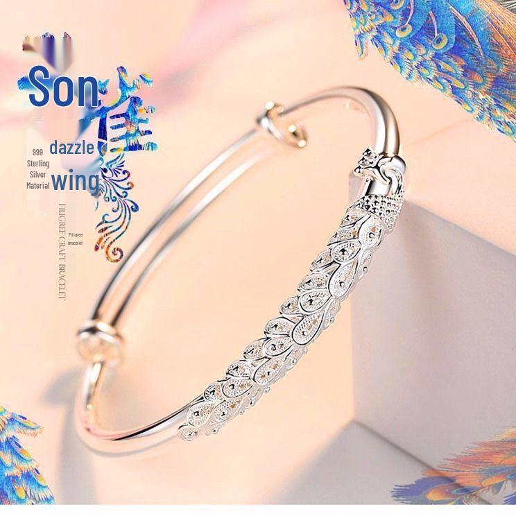 Brățară Stea Placată cu Argint de Ziua Îndrăgostiților pentru Femei - Cadou Trendy în Stil Douyin pentru Cea Mai Bună Prietenă