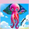 Octopus Kites For Kids With Polyester Material And Glassfiber Frame Perfect For Outdoor Fun And Gift Giving