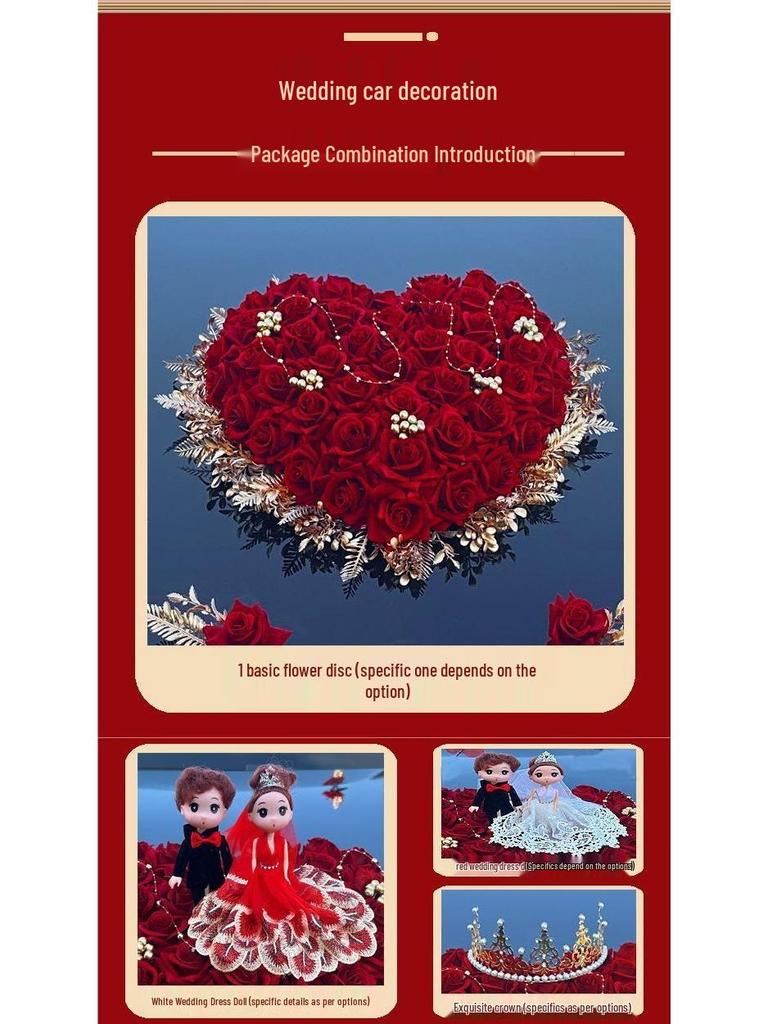 Hochzeitsauto Dekorationsset: Künstliche Blumendekoration mit Saugnapf für Brautautos