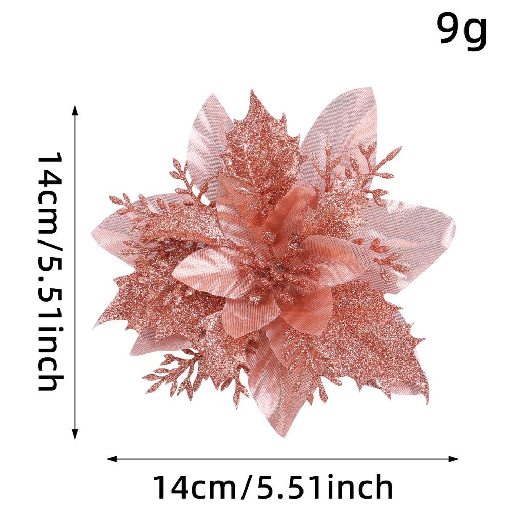 10 Pcs New Arrival Christmas Poinsettia Flowers for Decor, Home Decor Artificial Flowers, Christmas Tree Decor Covers Flower, New Year's Tree Decor