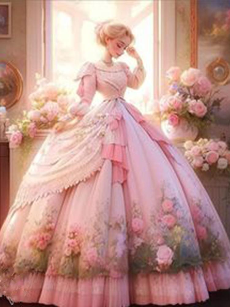 

Новый полный круглый квадрат 5DDIY алмазная картина ретро мечта принцесса платье алмазная инкрустация набор вышитая мозаика украшение для дома Full Round 20x30CM