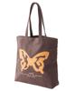Spray Butterfly Print Tote Bag One Size (105244053002) Brown,