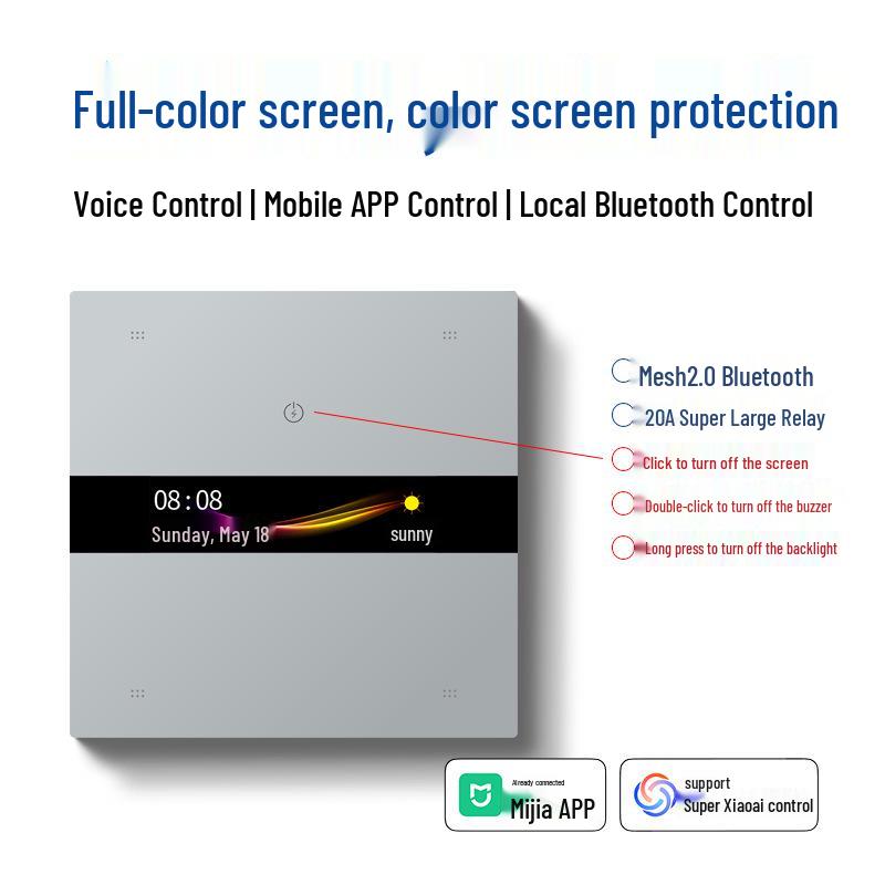 ZXWL Smart Touch Switch with AG Glass, Mesh2.0 Bluetooth, Mijia APP Connectivity