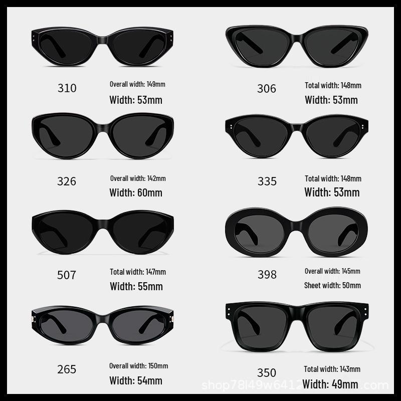 2026 Women s Cat Eye Sunglasses - Trendy European & American Summer Sun Protection 350-Black Frame Black Lens (PC)