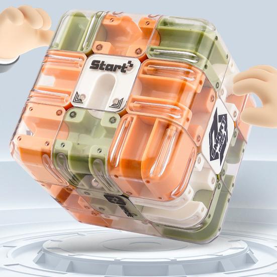 1/2Pcs Educational 3D Puzzle Maze Cube Toddlers Brain Teaser Rolling Ball Maze Cube Kids Logical Thinking Development Handheld Bead Maze Toy