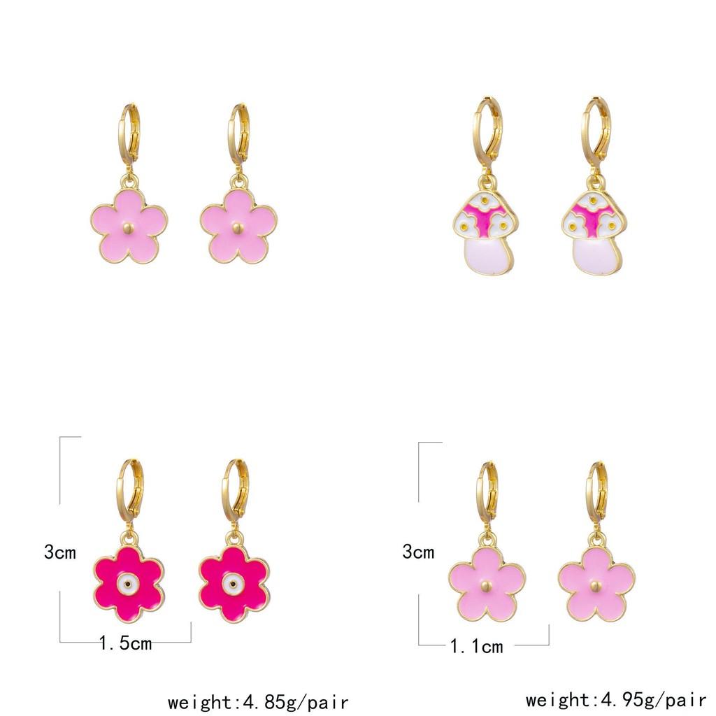 Trendy Alloy Rose Butterfly Cloud Earrings Fashionable Geometric Shapes For Street Style Photography