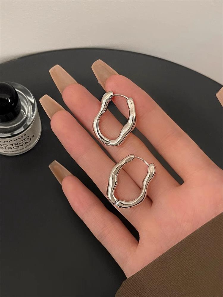 925 Sterling Silver Geometric Ear Cuffs for Women - Trendy Influencer Design, Simple Ins Cold Style Jewelry