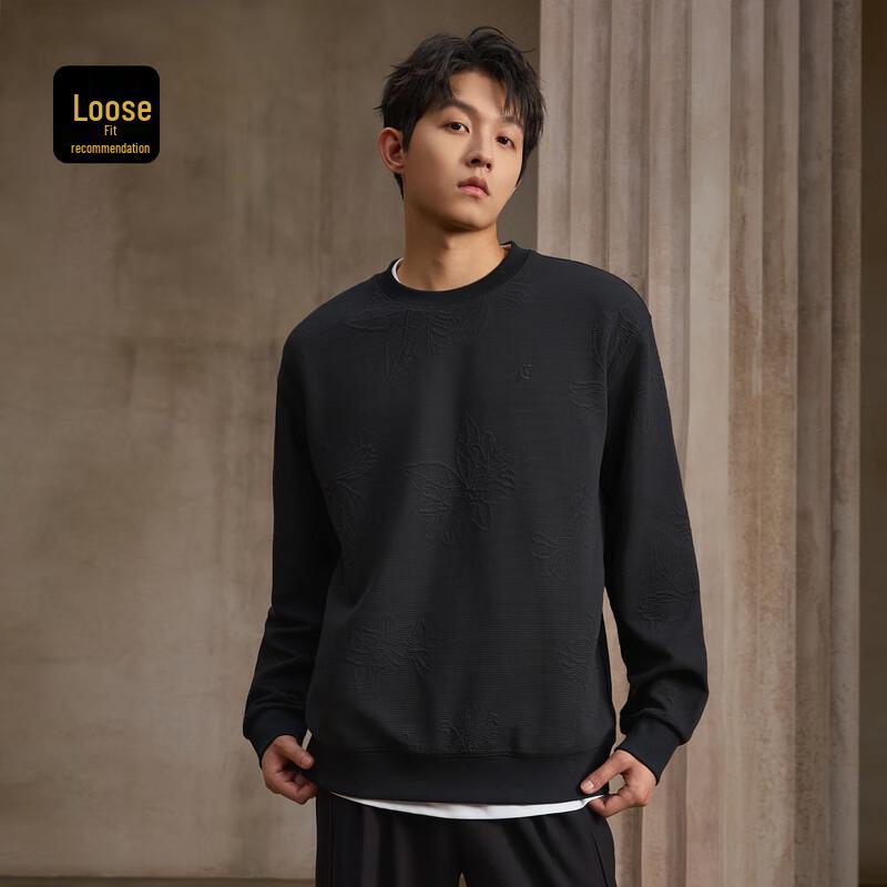 Cabbeen Men's Jacquard Floral Casual Sweatshirt