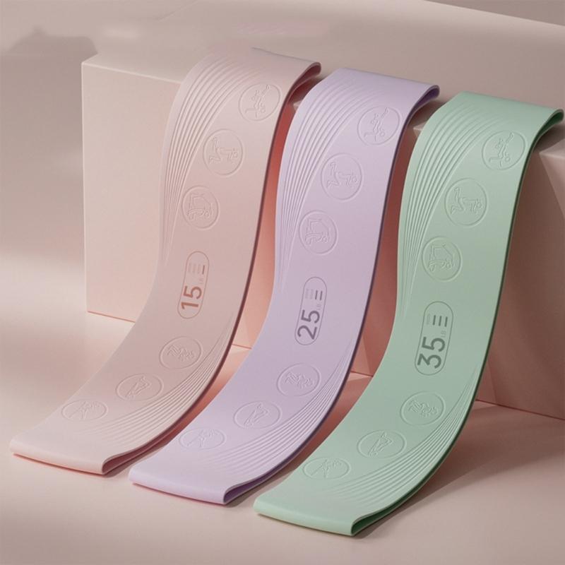 High Elasticities Band Wide Nonslip Multiple Strength Level Printed Workout Guide Silicones Exercise Belt Training