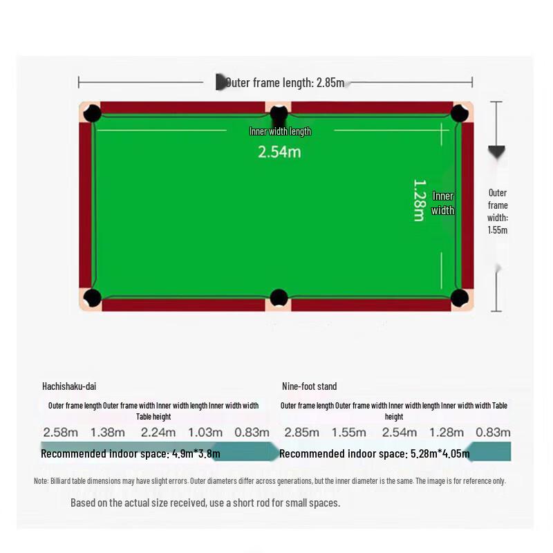 Standard Chinese Eight-Ball Pool Table