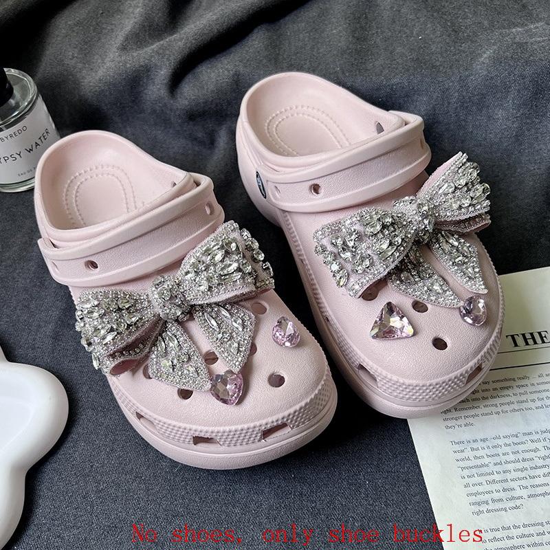 1 Set Faux Diy Accessories Elegant Bow Shoes Decor Suitable For Hole Shoes And Sandals Holidays Party Gifts