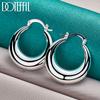 925 Sterling Silver Round Smooth U-shaped Large Ring Earrings Fashion Jewelry