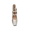 Women's Summer Ankle Boots and Sandals 2025 Mesh Shoes Square Toe Buckles Decor Hollow Out Fishnet Walk Wear