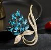 Fashion Sparkling Rhinestone Crystal Flower Brooches for Women Clothing Coat Jewelry Accessries Gifts