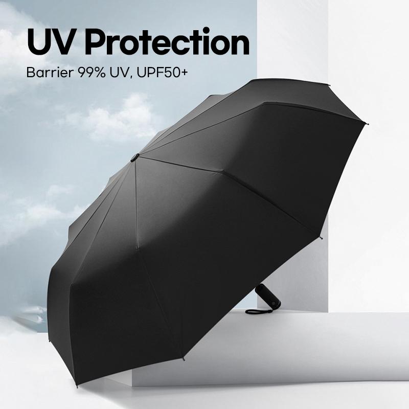 Windproof LED Umbrella for Men Strong 10 Ribs Sun Parasol Umbrella for Women Flashlight UV Protection Automatic Umbrella Luxury