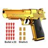 Continuous S Mechanical Auto Desert Eagle Airsoft Toy Gun Ejecting Shells Soft Bullets Kids Outdoor Target Game