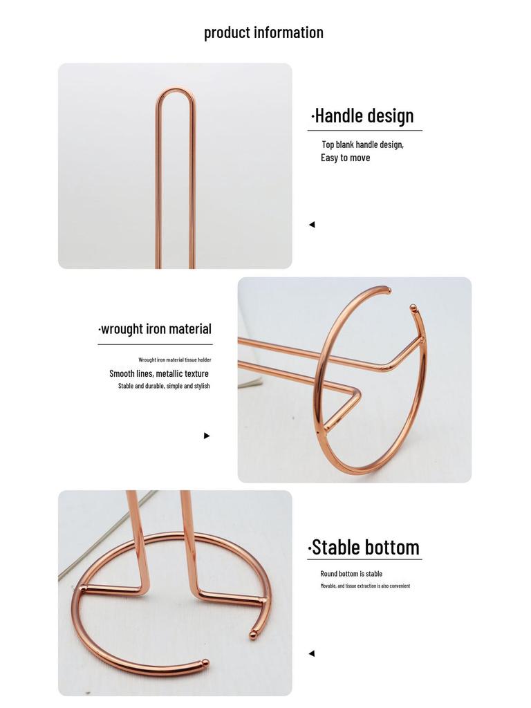 Nordic Kitchen Vertical Napkin Holder - Punch-Free Electroplated Metal Tissue Stand