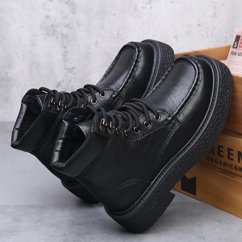 Fashion Fashion Designer Men Ankle Boots Classic Motorcycle Boots Outdoor High Top Male Shoes Leisure Walk Basic Botas Man Walking Shoes