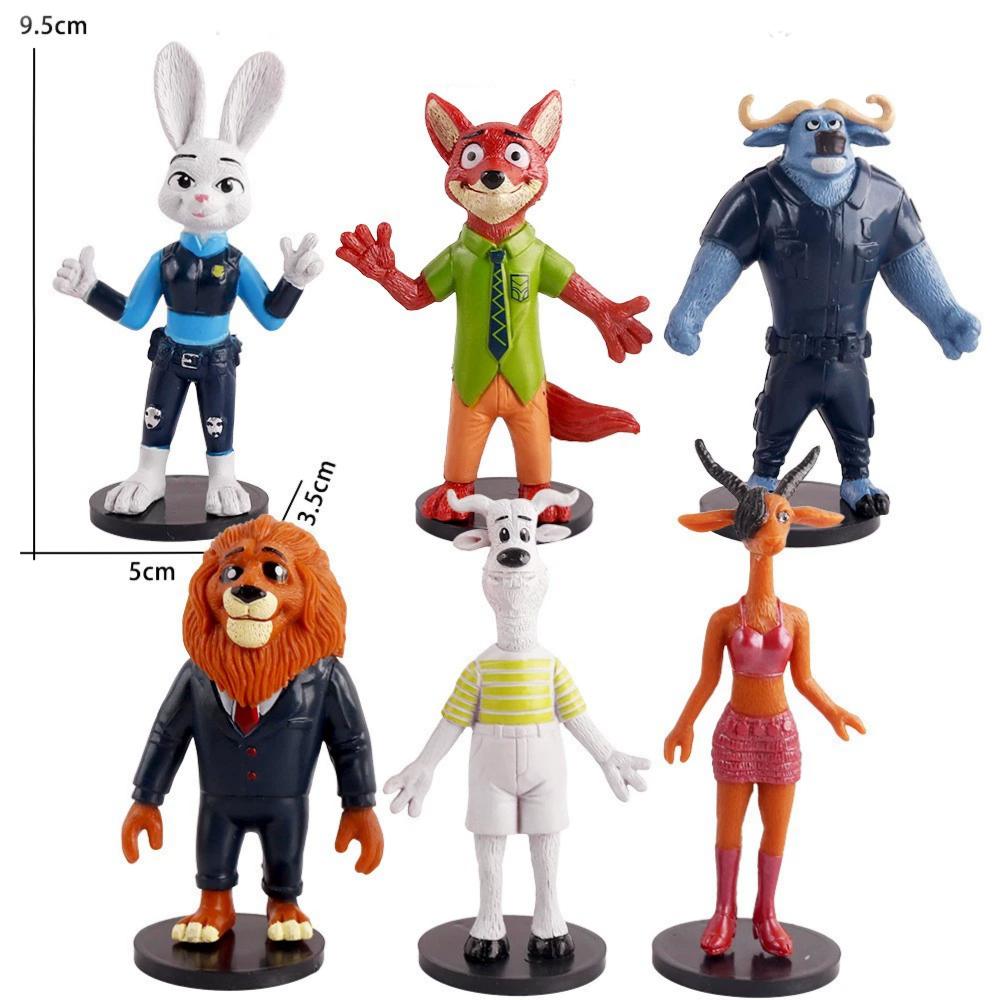 New 6Pcs/Set Zootopia Animals Action Figure Toys Rabbit Judy Hopps Fox Nick Wilde Movie Kids Gift Collection Figures