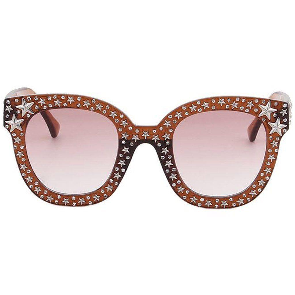 Eleganti Occhiali da Sole Quadrati Oversize con Strass Bling per Moda Protezione UV
