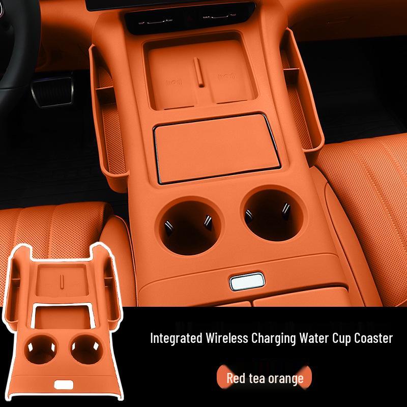 Compatible Wireless Charging Non-slip Silicone Pad & Storage for Huawei AITO M8/M7 Center Console.