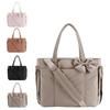 Bolsa Tote Acolchoada, Bolsa Transversal de Ombro Grande Capacidade para Mulheres com Laço, Bolsa Mensageira Versátil para Estudantes, Commuters, Yoga, Academia, Viagens