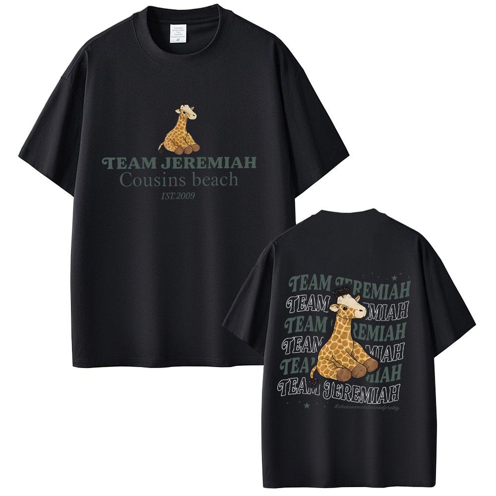 TV Play The Summer I Turned Pretty Team Jeremiah Cousins Beach Giraffe Graphic Tshirt Men Women Casual pure Cotton Vintage Top
