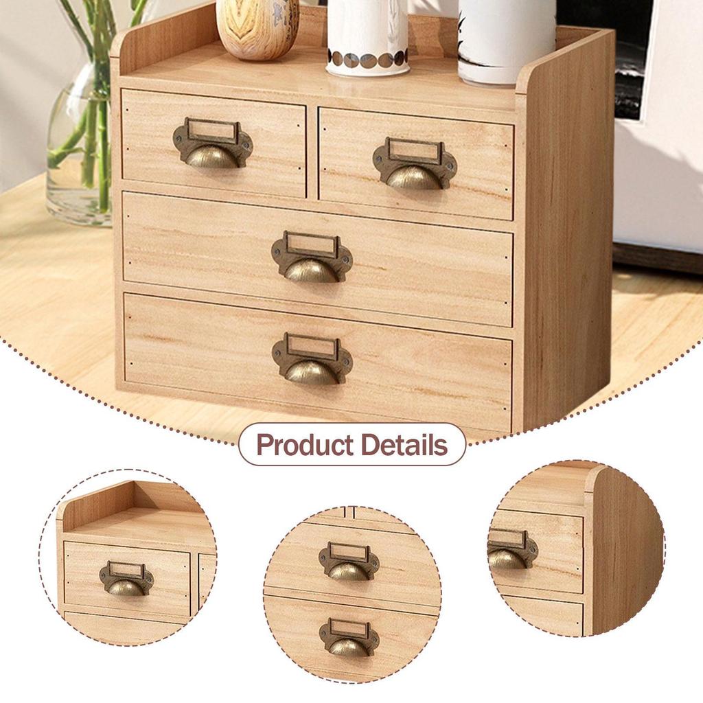 Wooden Storage Box Farmhouse Counter Dresser Desk Drawer Organizer Organization for NightStand Closet Vanity Living Room Nursery