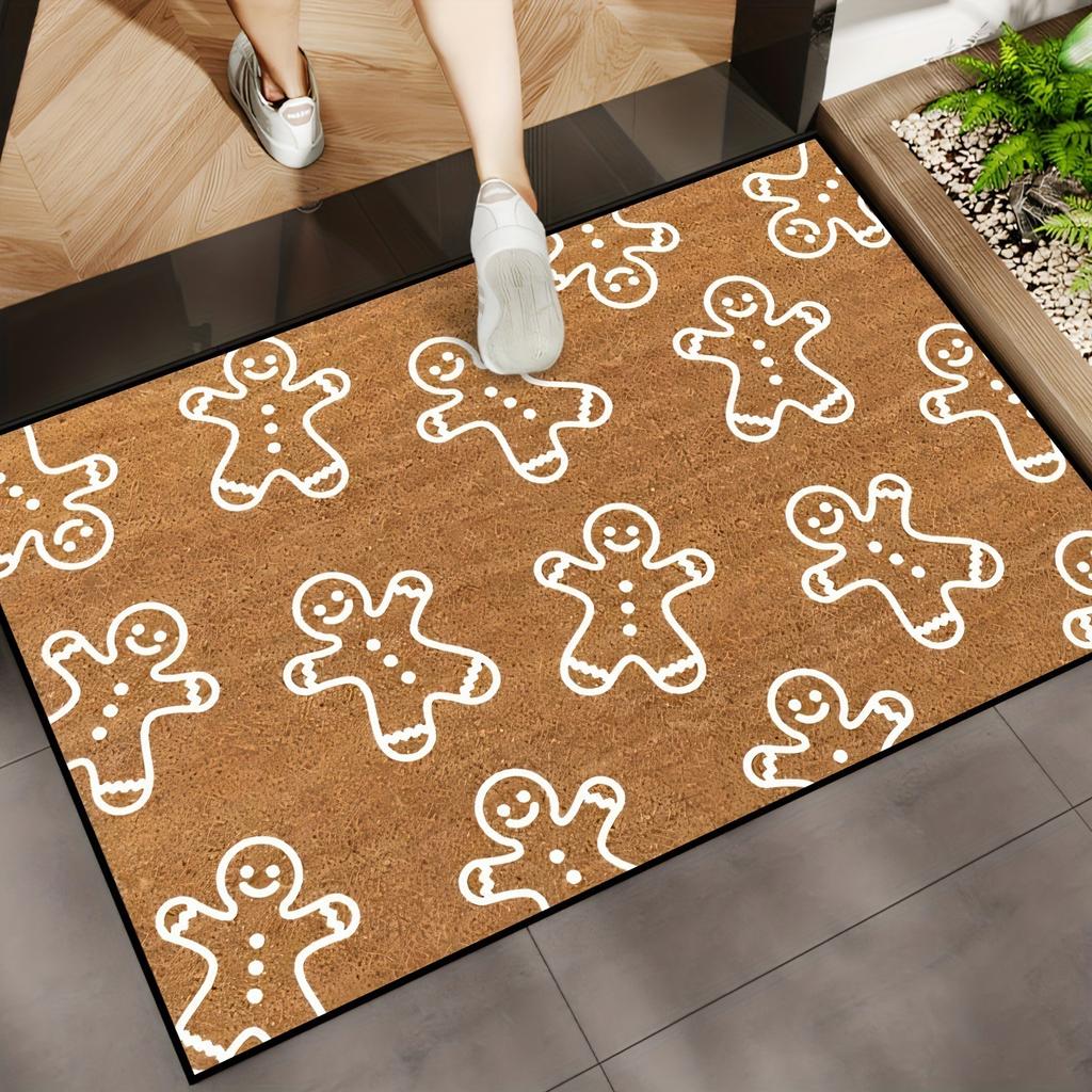 Christmas Cartoon Reindeer Pattern New Entrance Floor Mat Bathroom Absorbent Foot Door Mat Entrance Door Mat Decoration