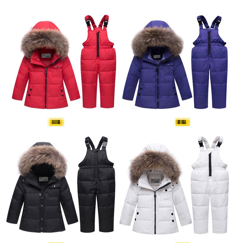 Children's Down Jacket Suits for Boys and Girls Thickened To Keep Warm, Two Pieces of Winter Clothes for Babies and Infants Aged 1-6 Years Old