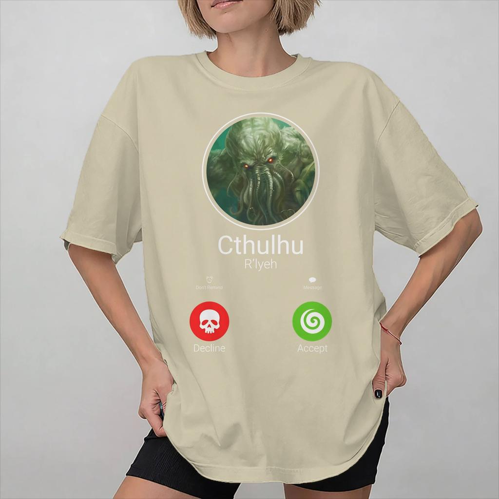 Unisex Women Graphic Printed Call Of Cthulhu Lovecraft T Shirt Tee Cotton Tshirts Clothing