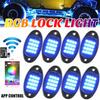 8PCS Underbody RGB LED Neon Light Atmosphere Bluetooth App Dual Remote Control