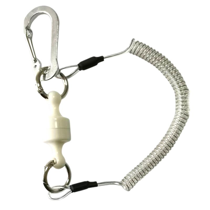Magnetischer Netzfreigabehalter Mit Spiralkordel Fliegenfischerwerkzeuge Starker Magnet Karabiner Schnelles Schloss Anti-Drop Seil Zubehör