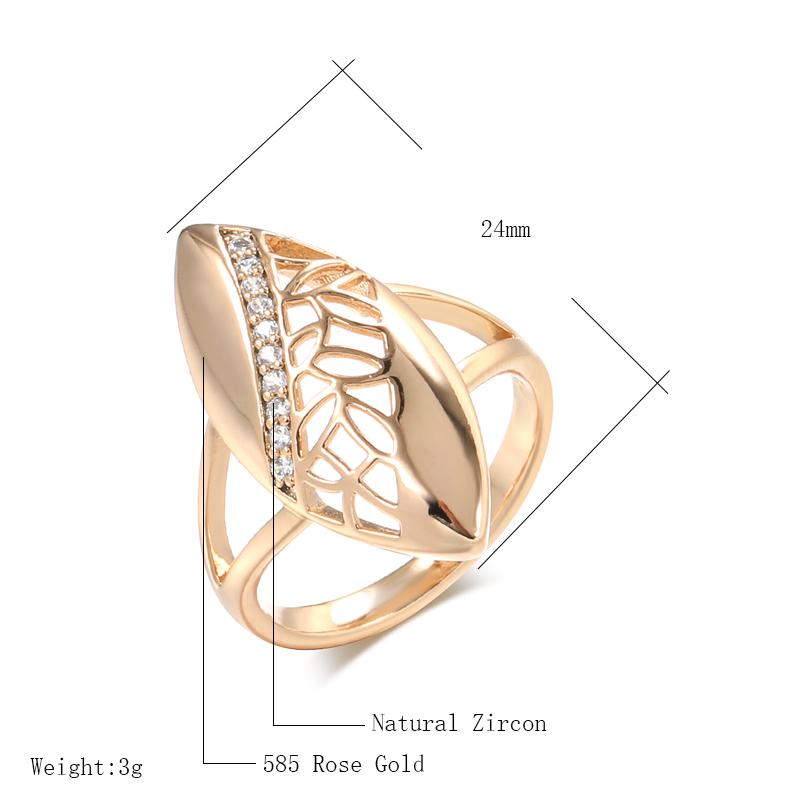 Trendy Ethnic Bride Wedding Ring Luxury  Rose Gold Color Natural Zircon Boho Rings For Women Daily Fine Jewelry