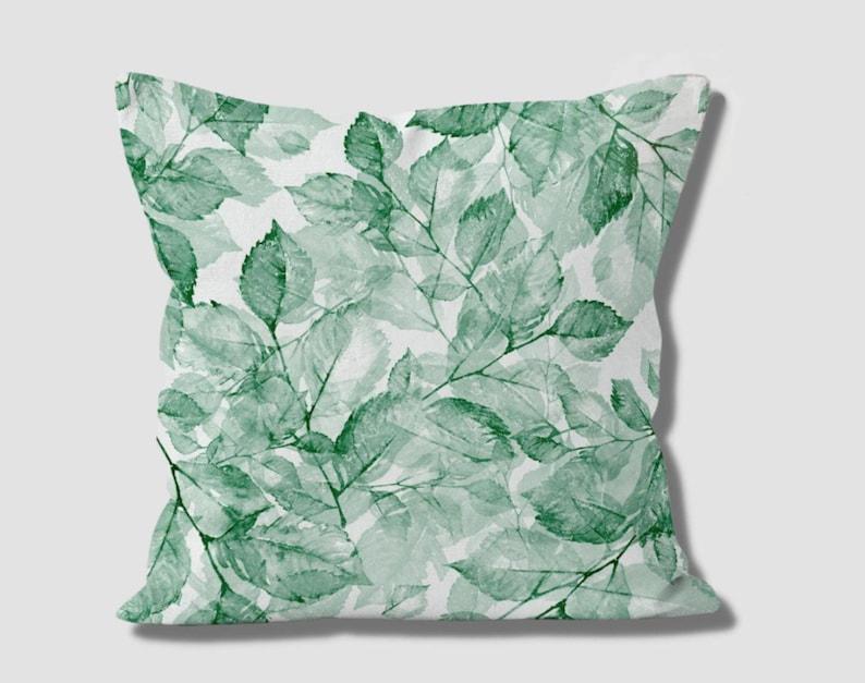 Home Decor Exotic Green Leaf Pattern Digital Printed Pattern Cushion Cover Suitable For Sofa Bedroom Car Pillow Cover