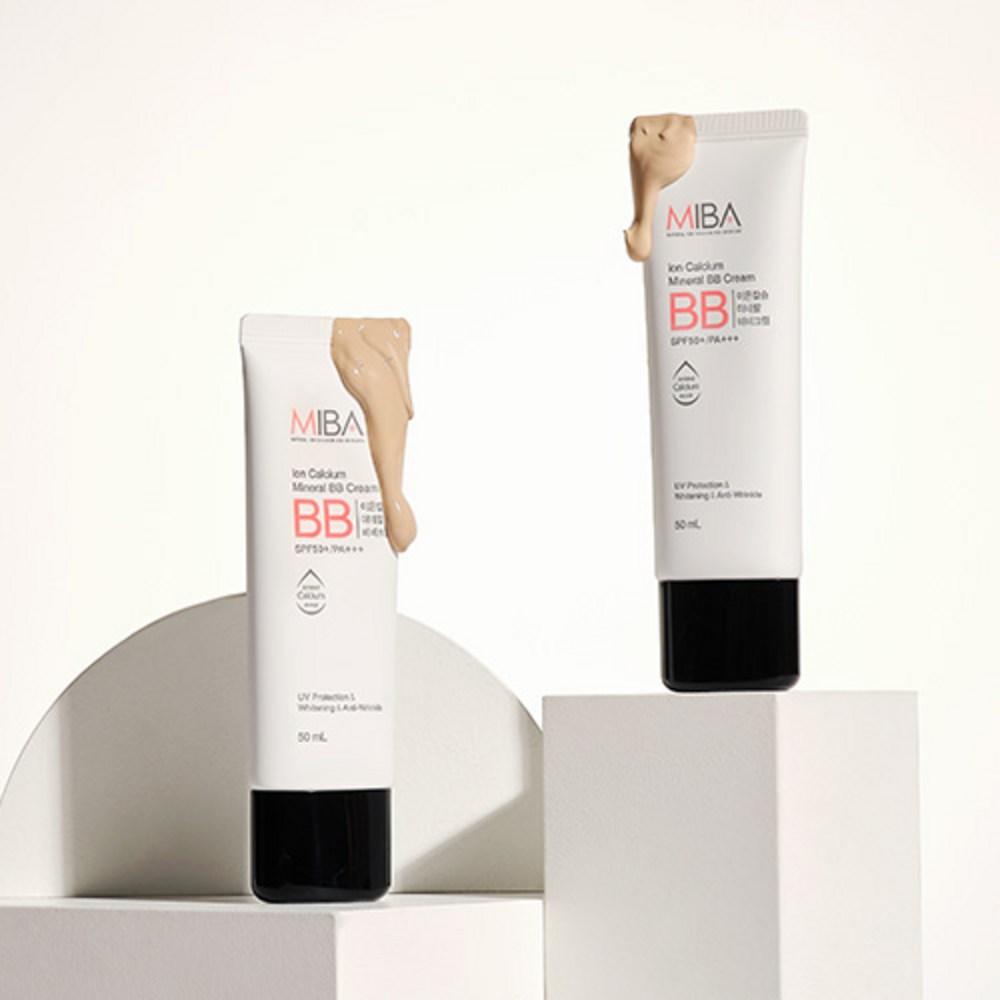 Miba Ionowy Mineralny Krem BB z Wapniem SPF50+ PA+++ 50ml, 3 sztuki