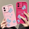 Blue Bowknot Print TPU Soft Case For iPhone 16 Pro Max 15 Pro 14 13 12 11 XR XS 8 7 Lens Protection Matte Shockproof Phone Cover