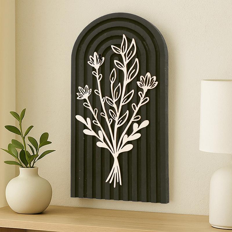 1PC Hollow Flower Pattern Ornaments Bohemia Living Room Pendants Creative Wood Unique Wall Hanging Homestay Crafts DIY Home Decor