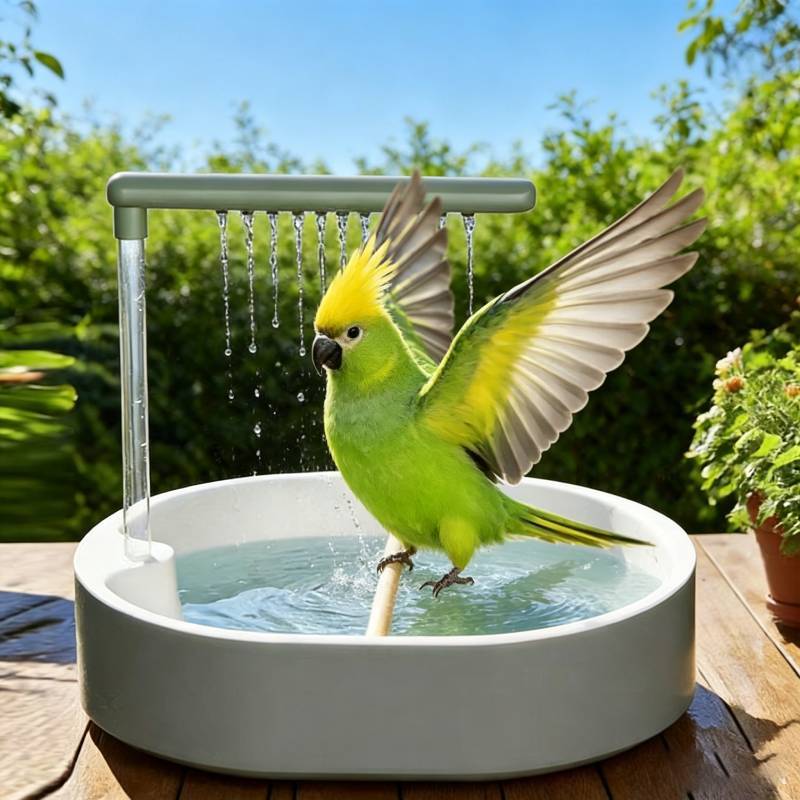 Pompa di Circolazione per Vasca Uccelli per Pappagalli e Canarini con Sistema Automatico di Doccia Piovana