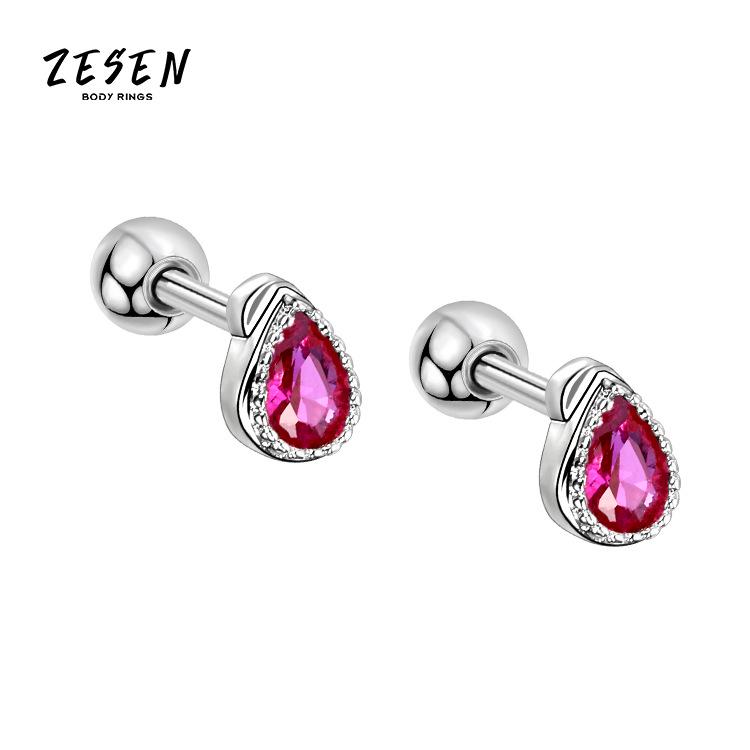 European-American Style Rhinestone Lightning Stud Earrings