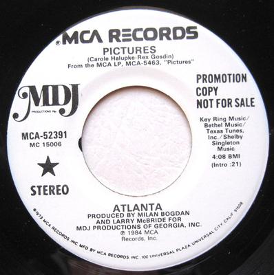 7-Zoll Schallplatte ATLANTA - Pictures MCA52391PROMO MCA Records 1984 US Folk Gebraucht