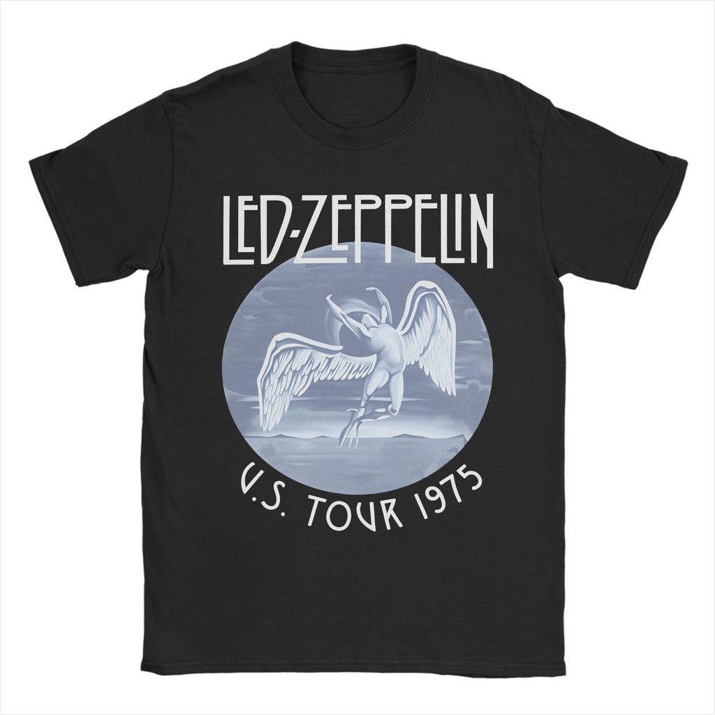 Rock band Led Zeppelins falling angel Awesome 100 Cotton Tees Short Sleeve  T Shirts Crew Neck Tops Graphic Printed