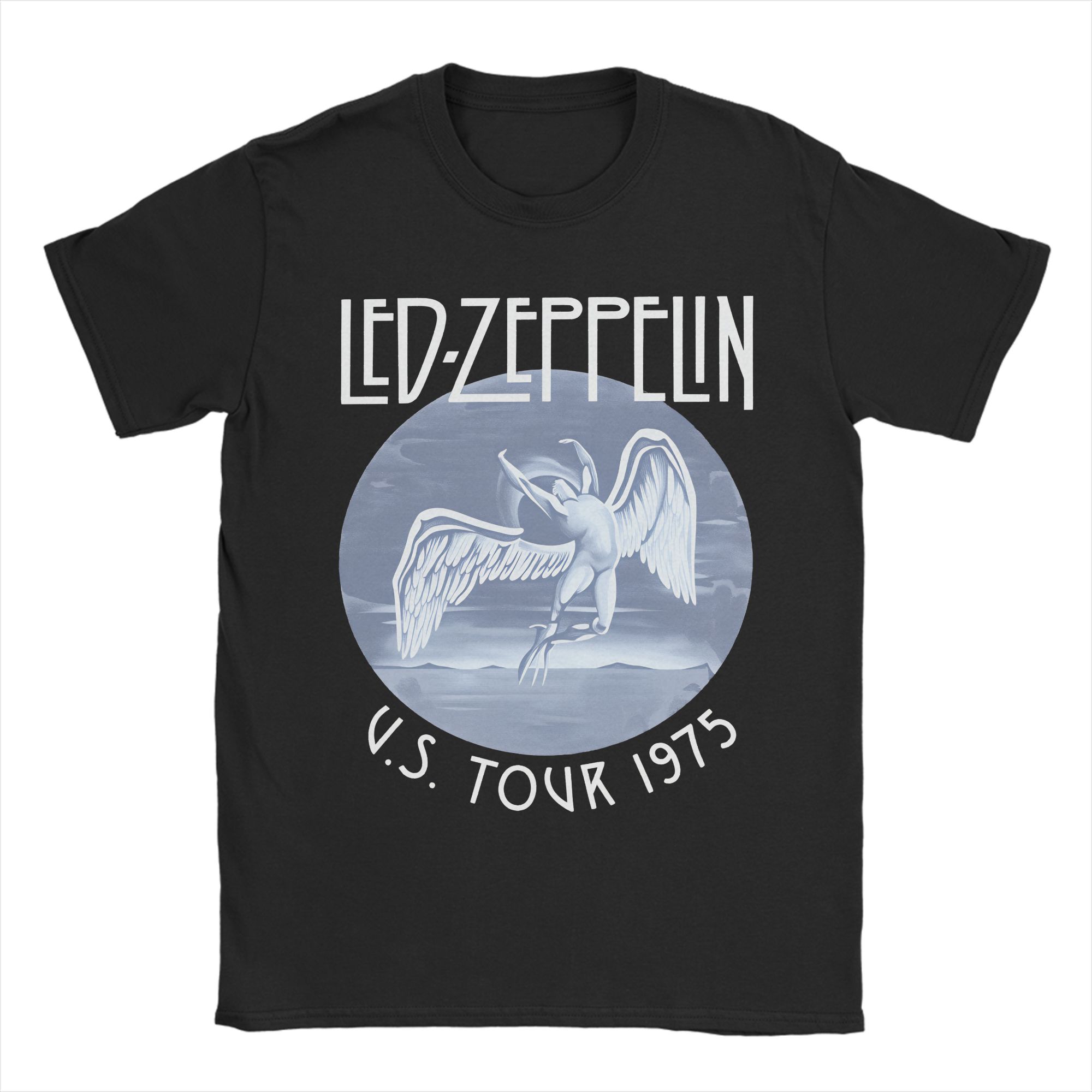 

Rock Band Led Zeppelin 75th Anniversary T Shirt Summer T Shirts Men 100 Cotton Crew Neck Top Tees ShortSleeve Vintage Tshirt 4XL