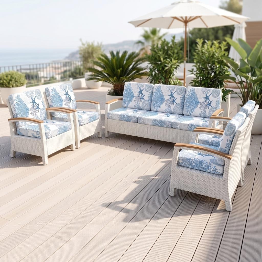 Outdoor Elastische Sofahülle Dehnbar Wasserdicht Terrassenmöbel-Schutzbezug für Garten-Sofa-Sitz mit bedrucktem Blattmuster