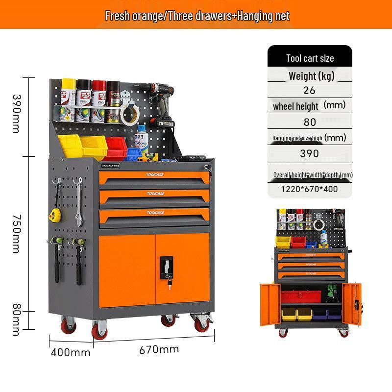 Mobile Tool Cart and Workbench for Auto Repair and Maintenance