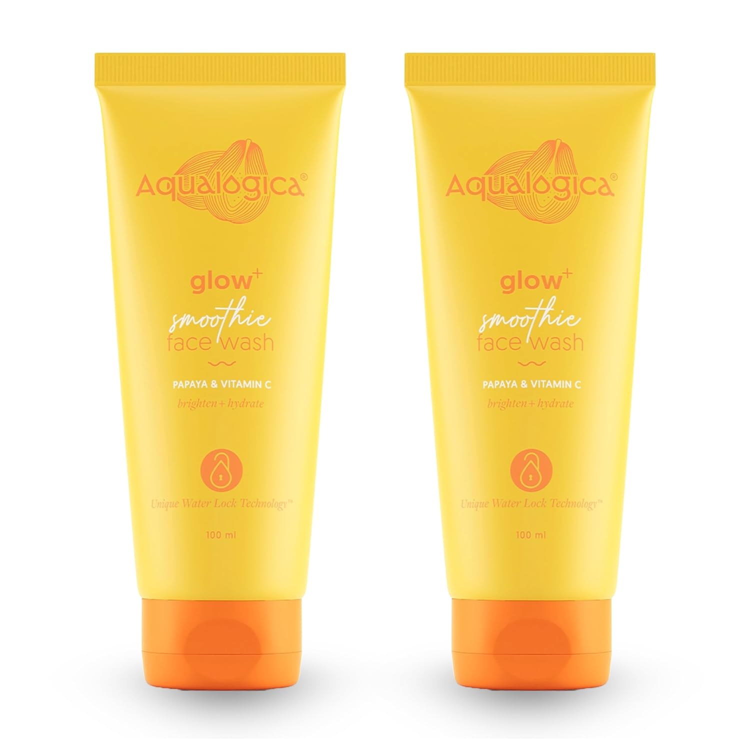 

Aqualogica Glow+ Smoothie Face Wash 100ml X Pack of 2 for Glowing, Hydrated Skin and Tan Removal