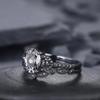 Gun Black Zirkon Ring, Ring Internet Promi Hochzeit Verlobung Vintage Diamant Ring