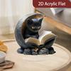 Charmig Svart Katt 2D Platt Akrylprydnad - Födelsedags- & Examenspresent Idealisk för Kontorsbordsdekoration