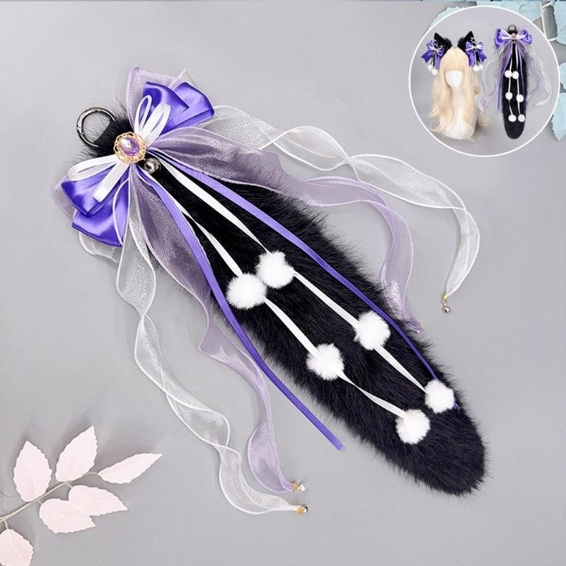 Wolf Ear Headband Wolf Tail Costume Furry Ear Headband Furry Tail Halloween Cosplay Accessories for Women Masquerade