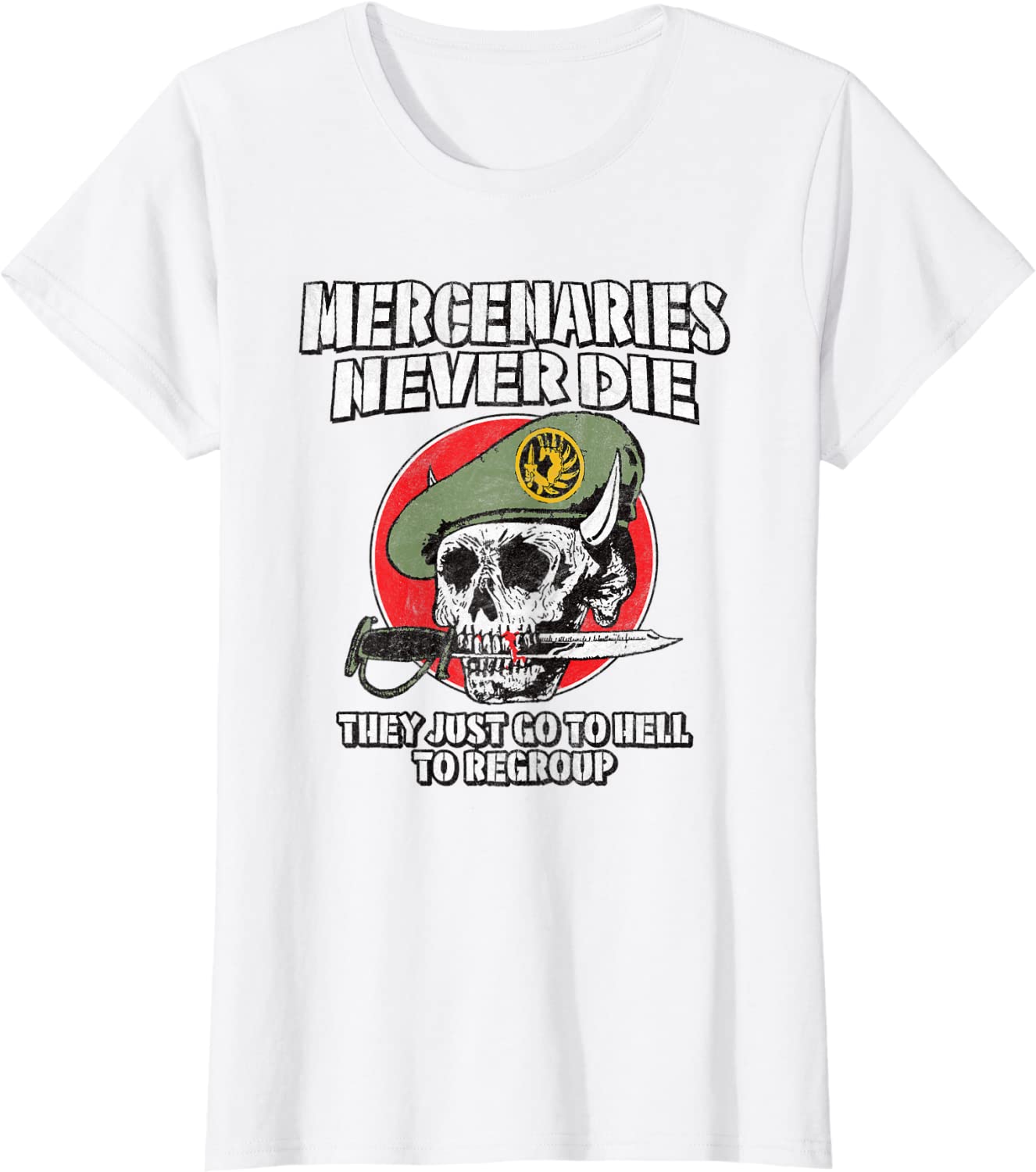 MERCENARIES NEVER DIE THEY JUST REGROUP Military Retro Skull Men TShirt Short Sleeve Casual 100 Cotton Shirt S